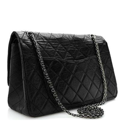 Quilted Calfskin Flap Shoulder Bag - Black
