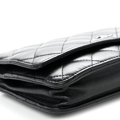Quilted Lambskin Wallet Bag - Black