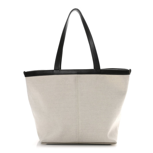Medium Canvas Nappa Tote Bag - Natural