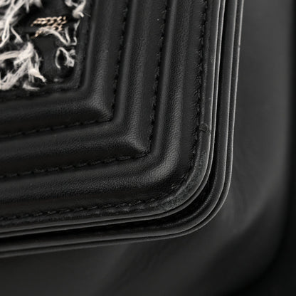 Medium Calfskin Flap Shoulder Bag - Black