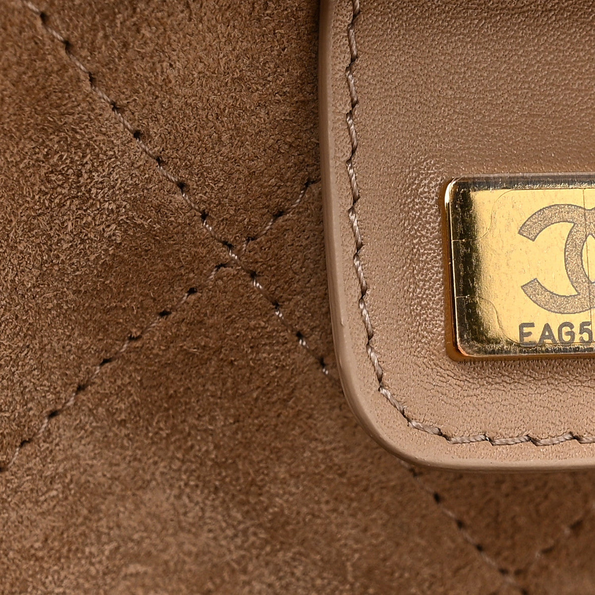 Large Calfskin Handbag - Beige