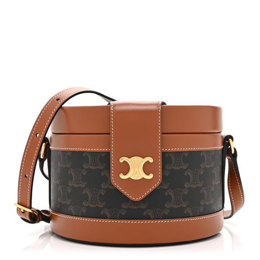 Medium Calfskin Canvas Handbag - Tan