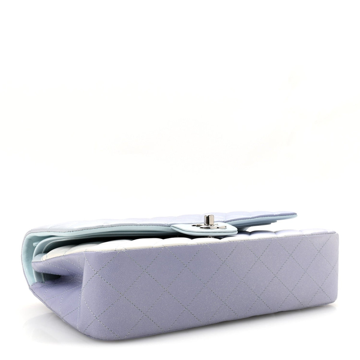 Medium Quilted Lambskin Flap Shoulder Bag - Light Blue