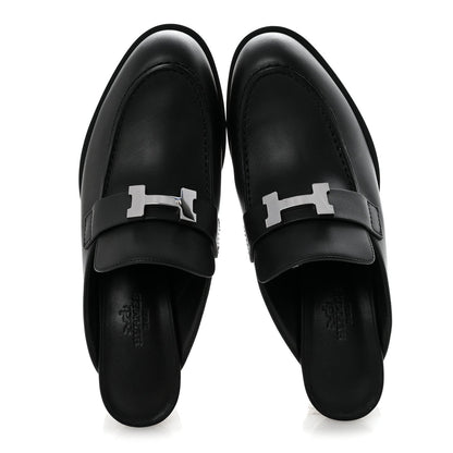 Hermes Calfskin Women's Flore 60 Mules 36 Black