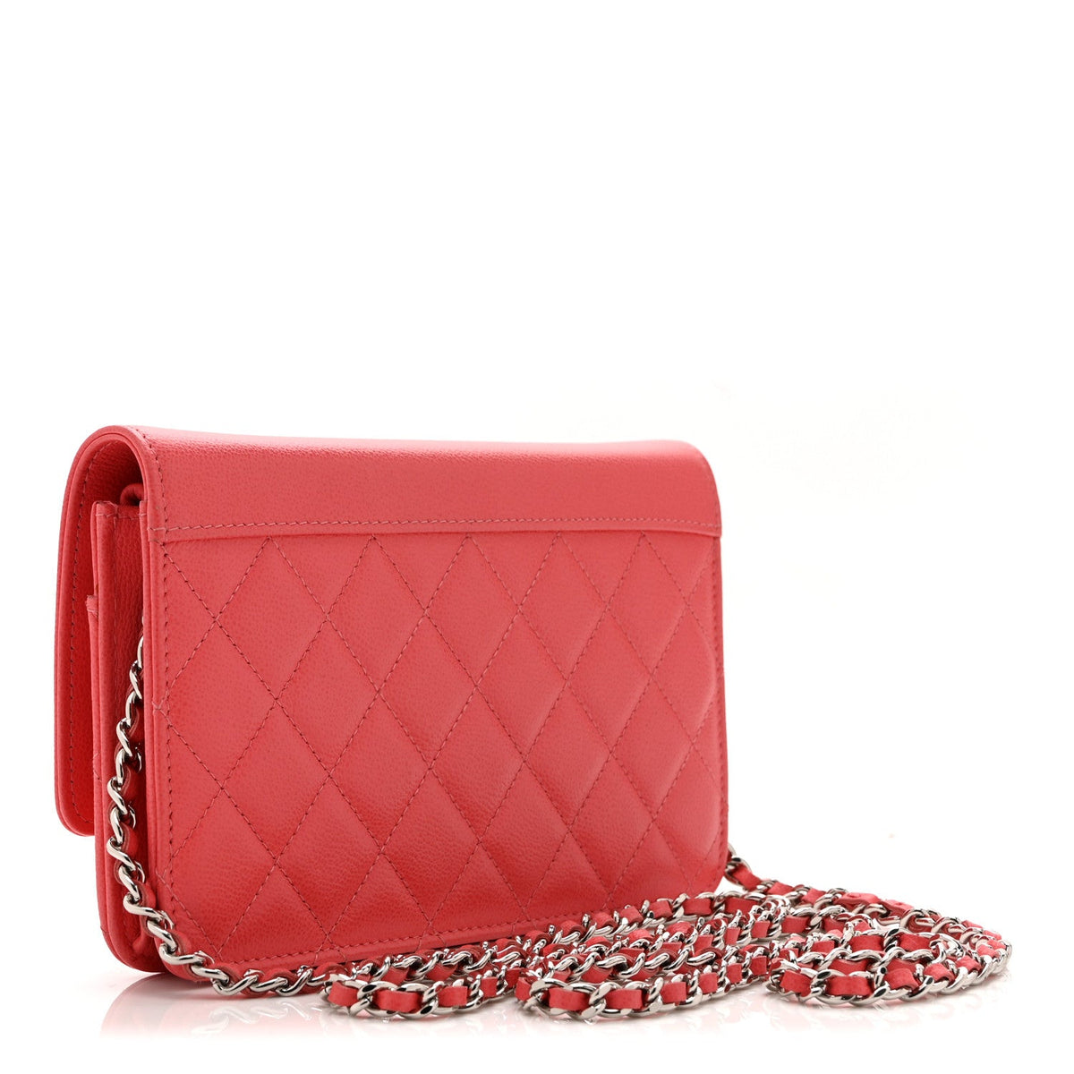 Quilted Calfskin Wallet Bag - Pink