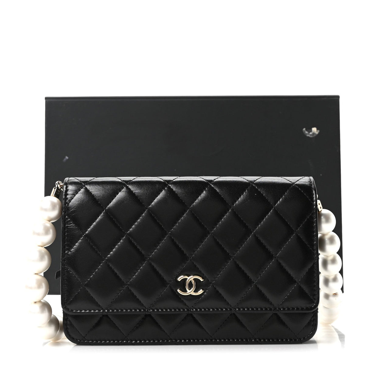 Maxi Quilted Calfskin Wallet Bag - Black