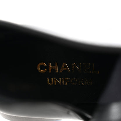 Chanel Stretch Lambskin Women's Cap Toe CC Uniform Short Boots 35 Black
