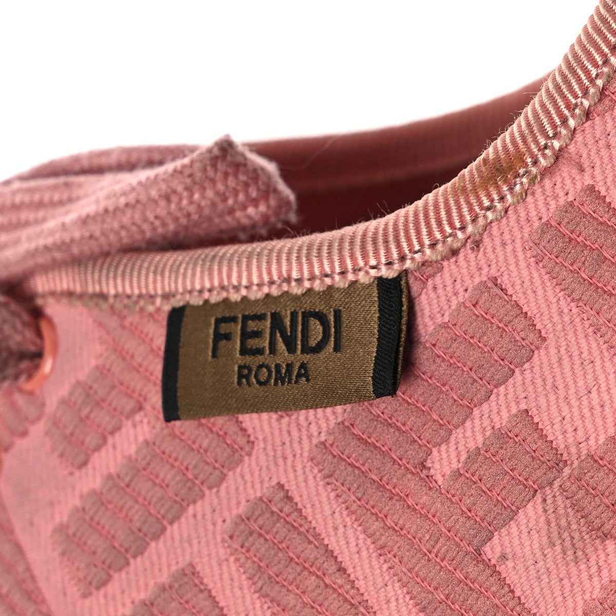 Fendi Corda FF Canvas Women's Promenade Low Top Sneakers 36.5 Pink