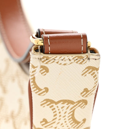 Calfskin Canvas Shoulder Bag - White
