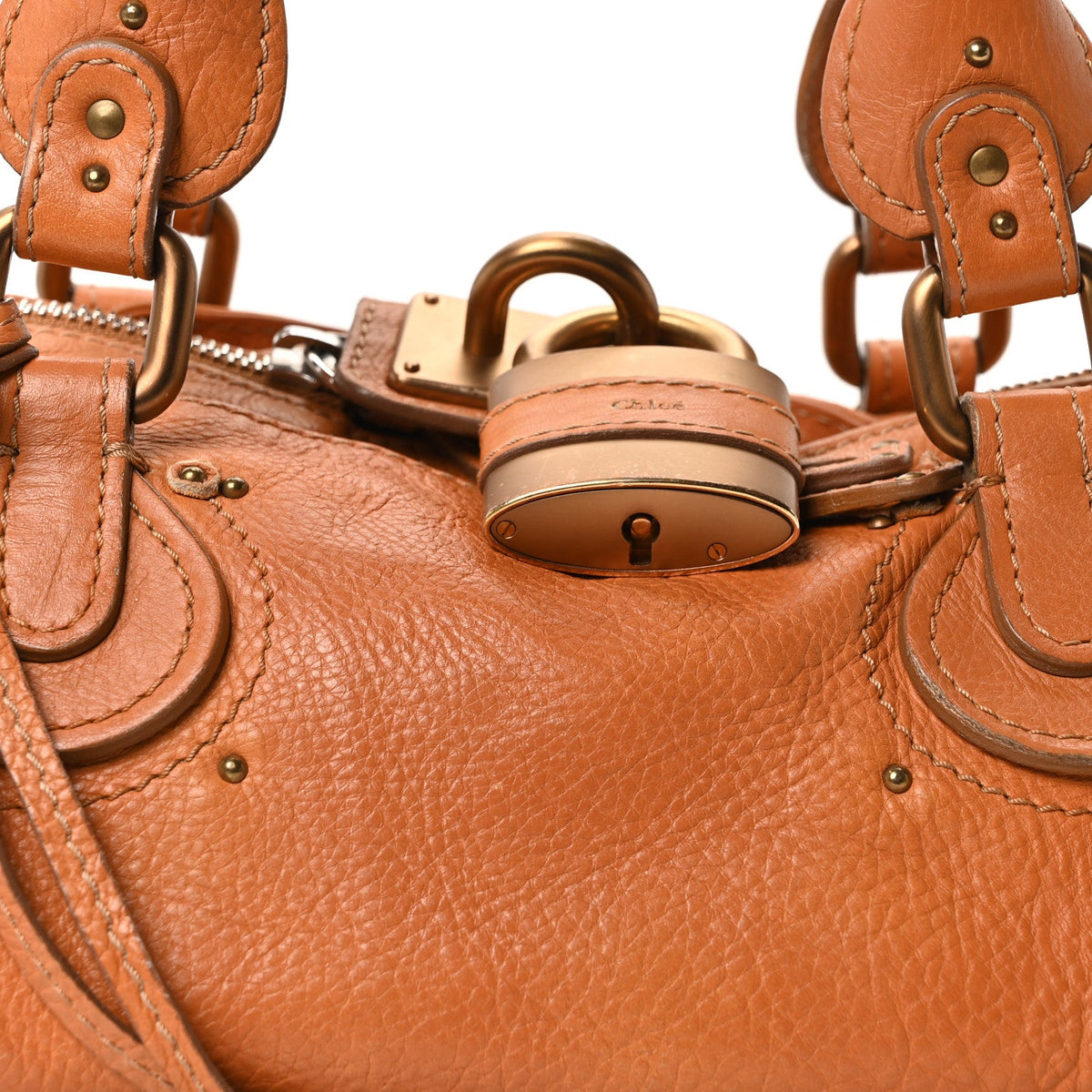 Medium Calfskin Satchel Bag - Tan