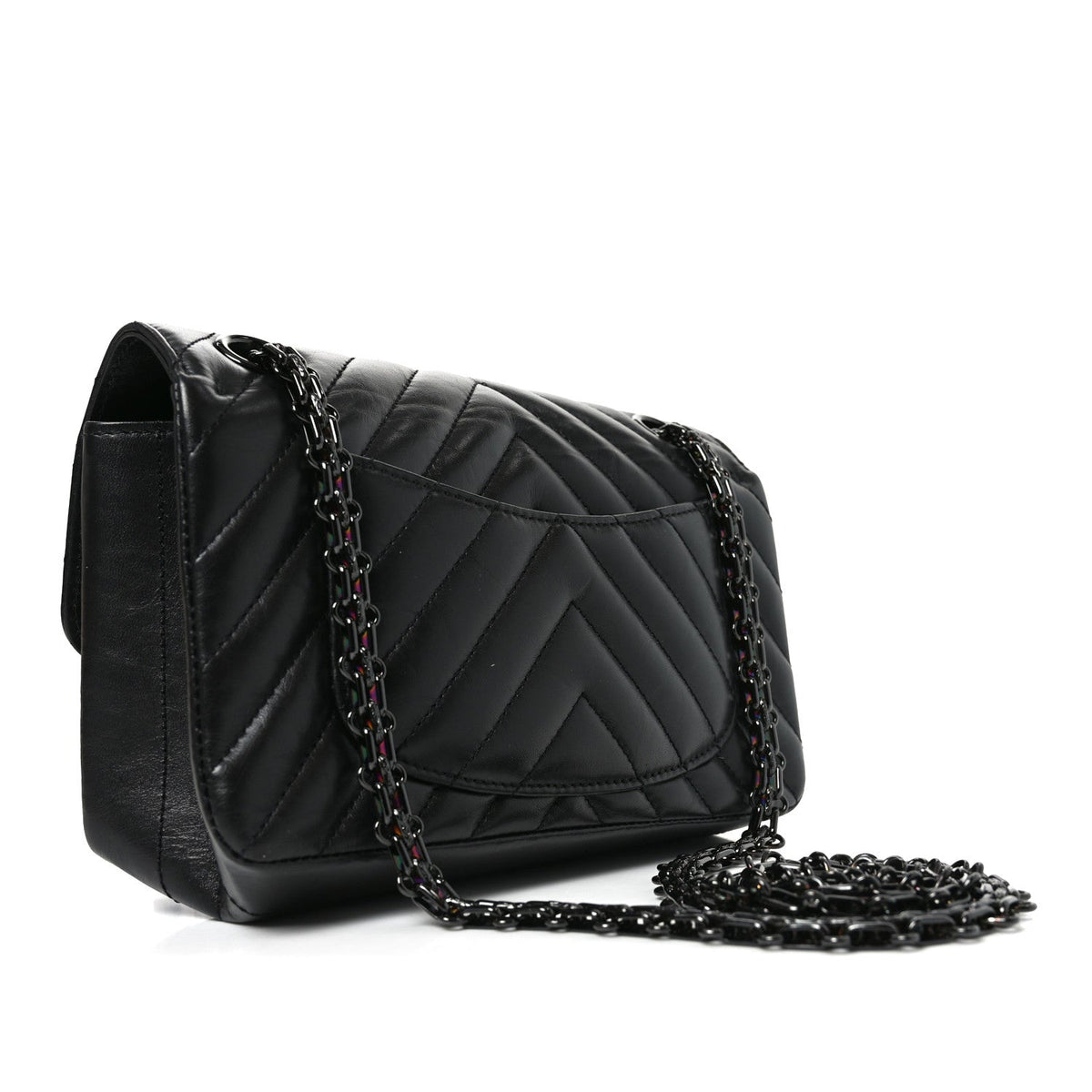 Mini Quilted Calfskin Flap Shoulder Bag - Black