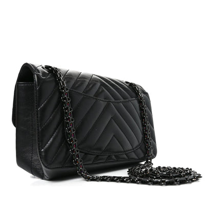 Mini Quilted Calfskin Flap Shoulder Bag - Black