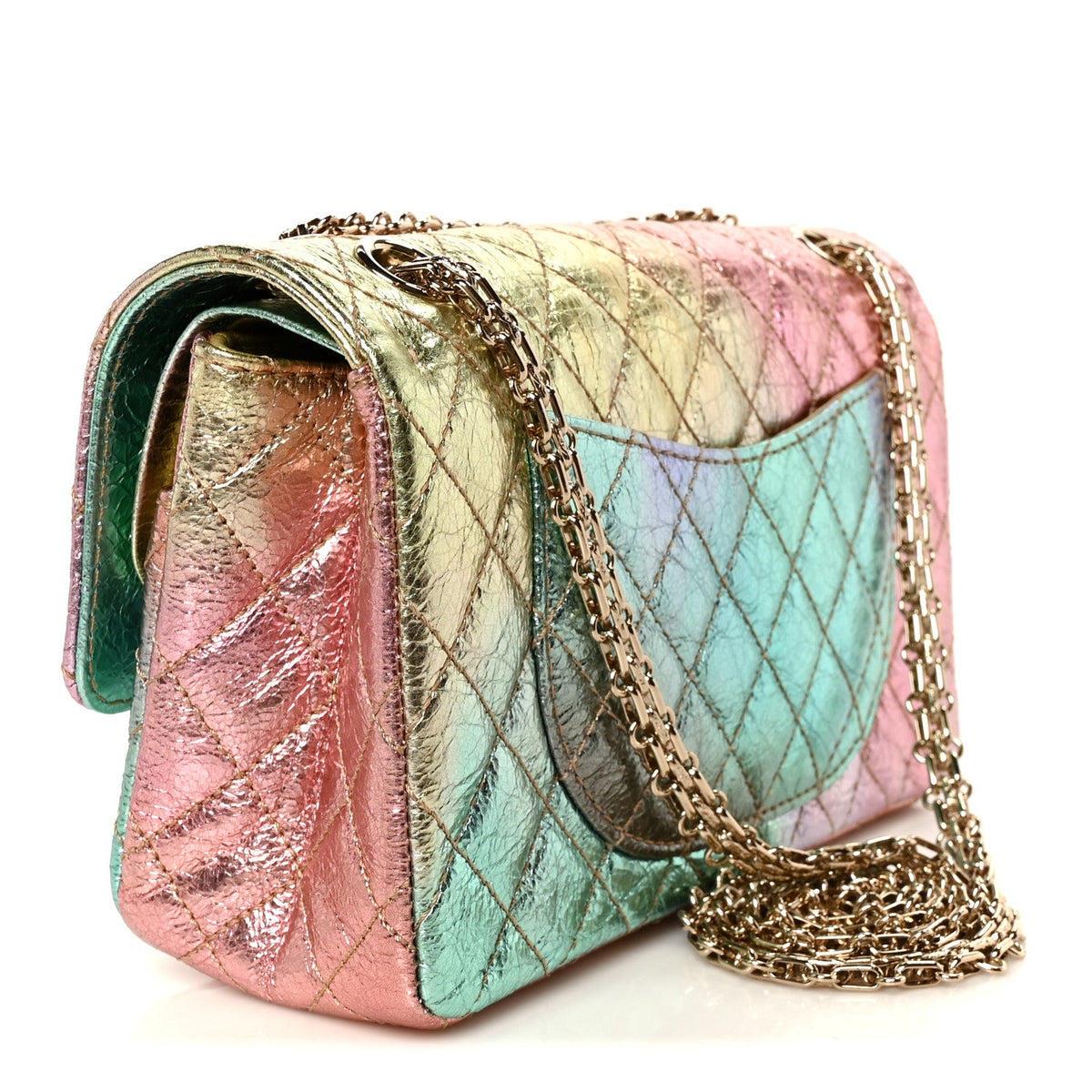 Quilted Goatskin Flap Shoulder Bag