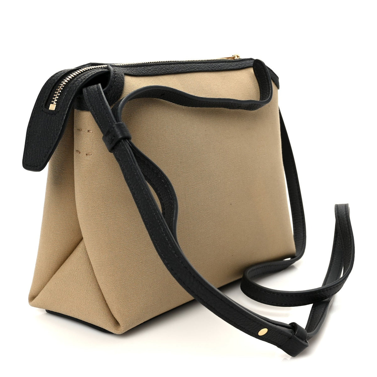Medium Calfskin Canvas Crossbody Bag - Black