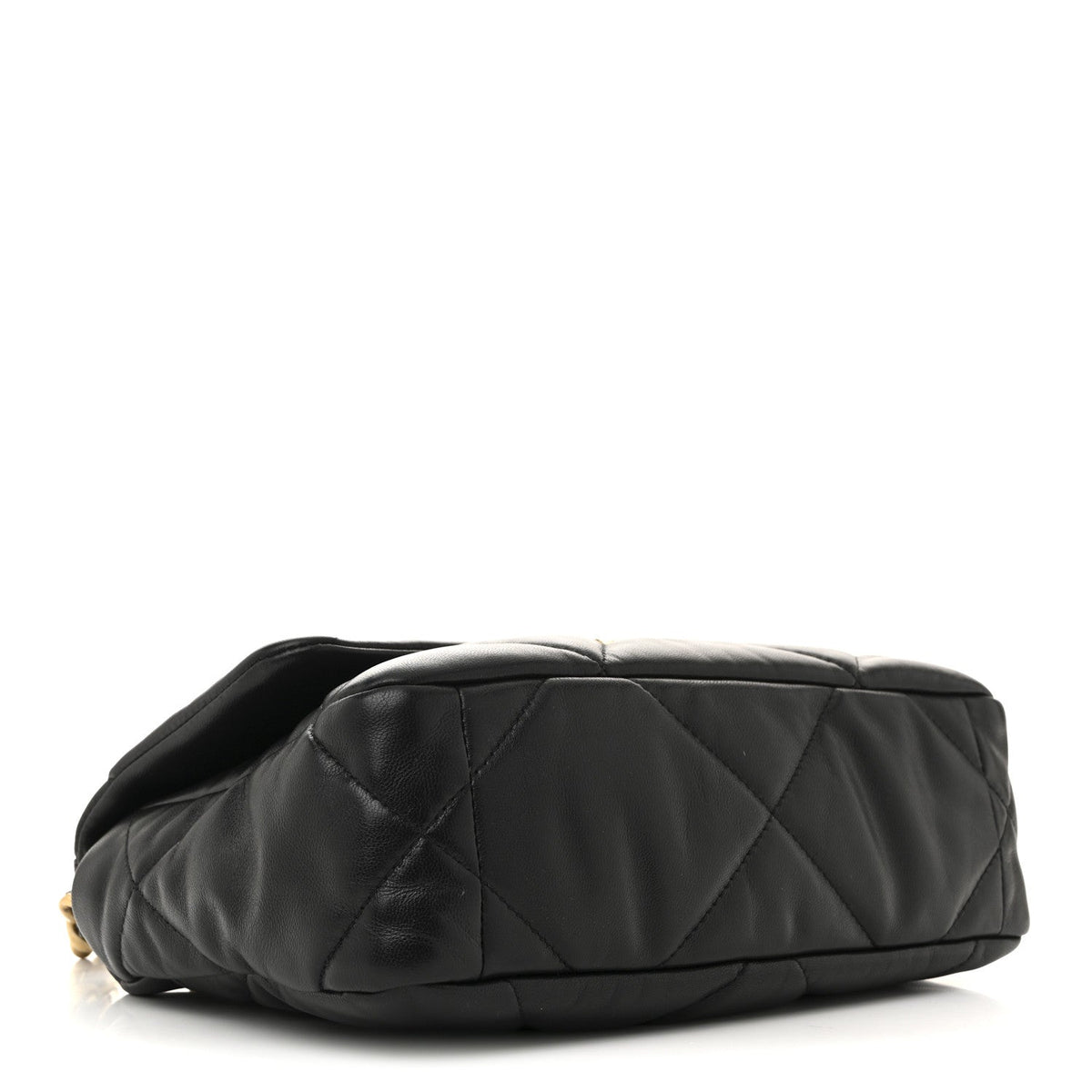 Medium Quilted Lambskin Flap Shoulder Bag - Black