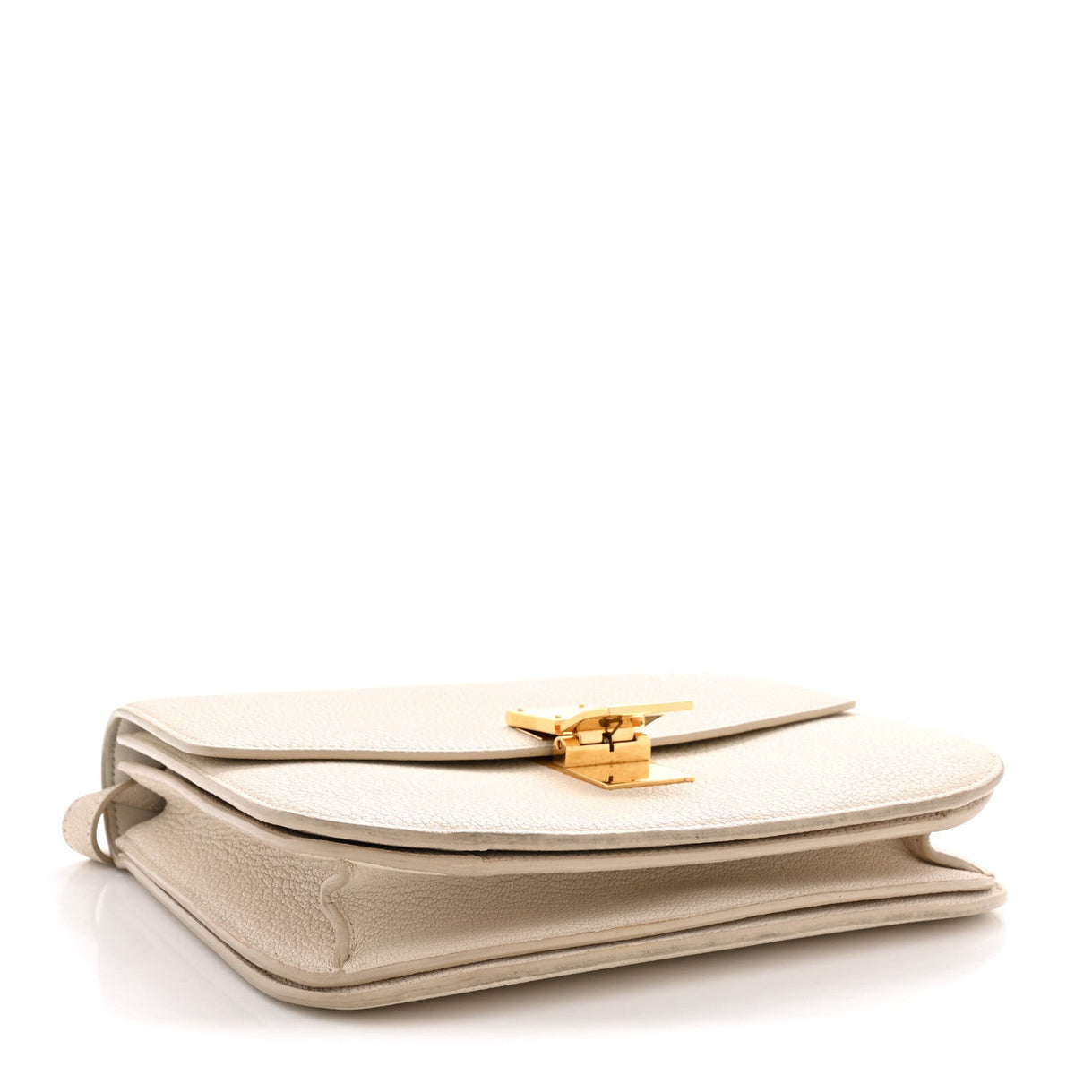 Medium Goatskin Flap Shoulder Bag - White