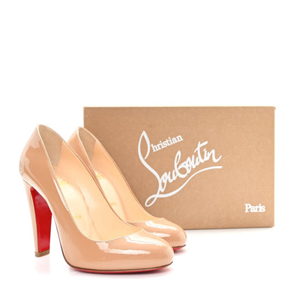 Christian Louboutin Patent Leather Women's Fififa 100 Pumps 36.5 Nude