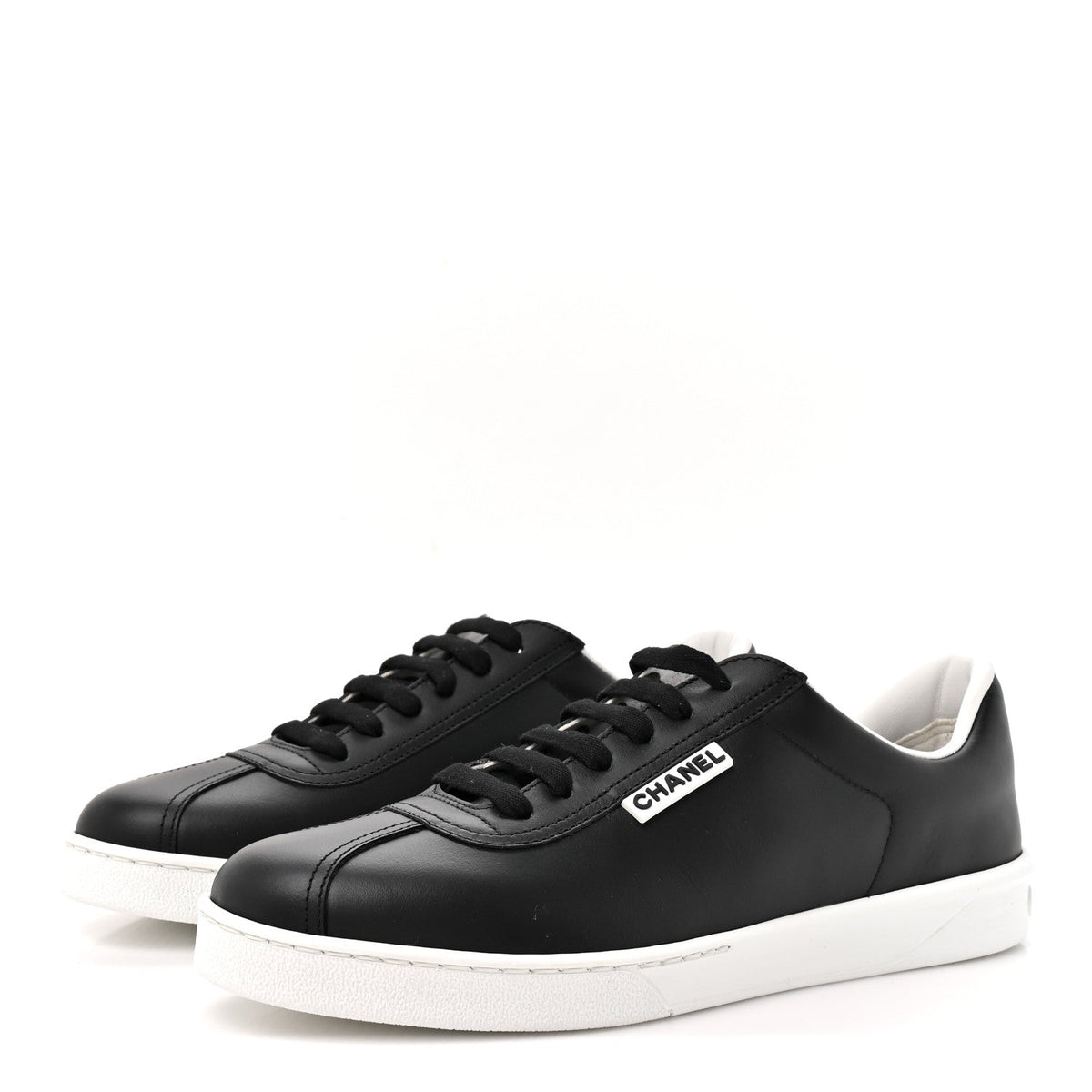 Chanel Calfskin Women's CC Uniform Sneakers 39 Black