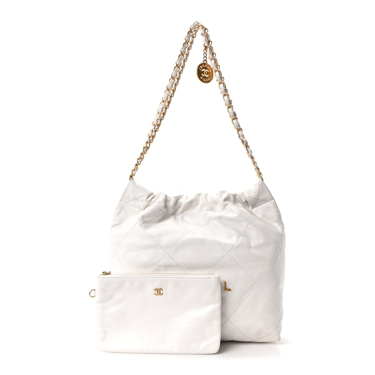 Small Quilted Calfskin Handbag - White