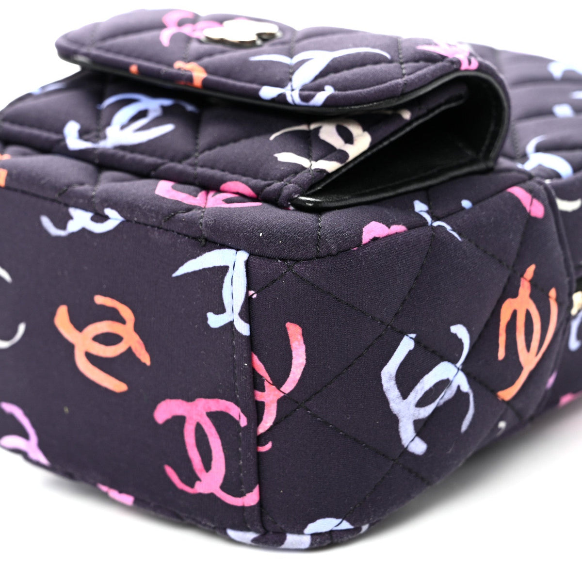 Mini Quilted Fabric Backpack - Black