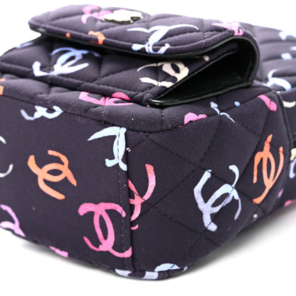 Mini Quilted Fabric Backpack - Black