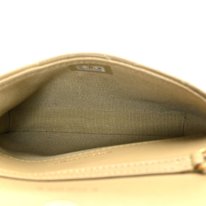 Quilted Lambskin Clutch Bag - Light Green
