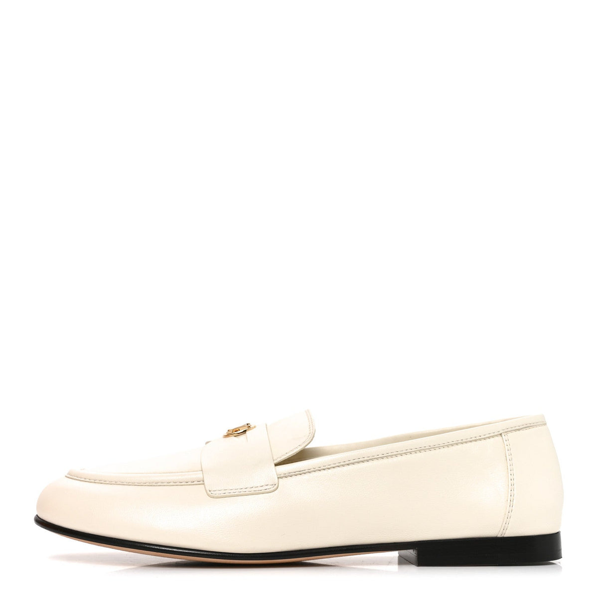 Lambskin Soho Flat Loafer Ecru White
