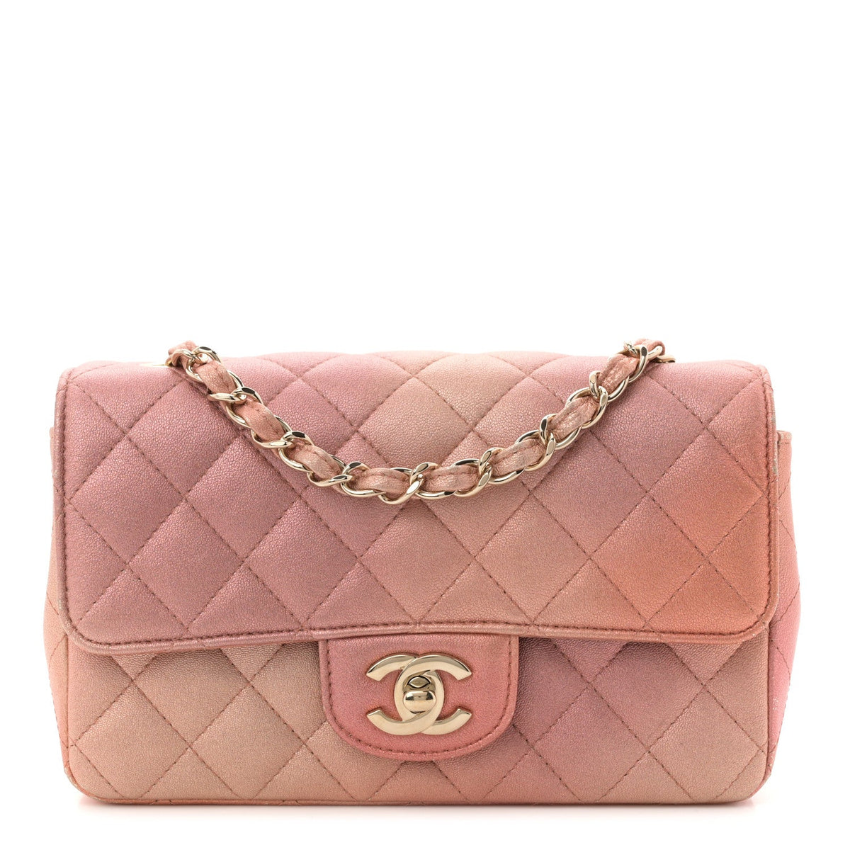 Mini Quilted Lambskin Flap Shoulder Bag - Tan