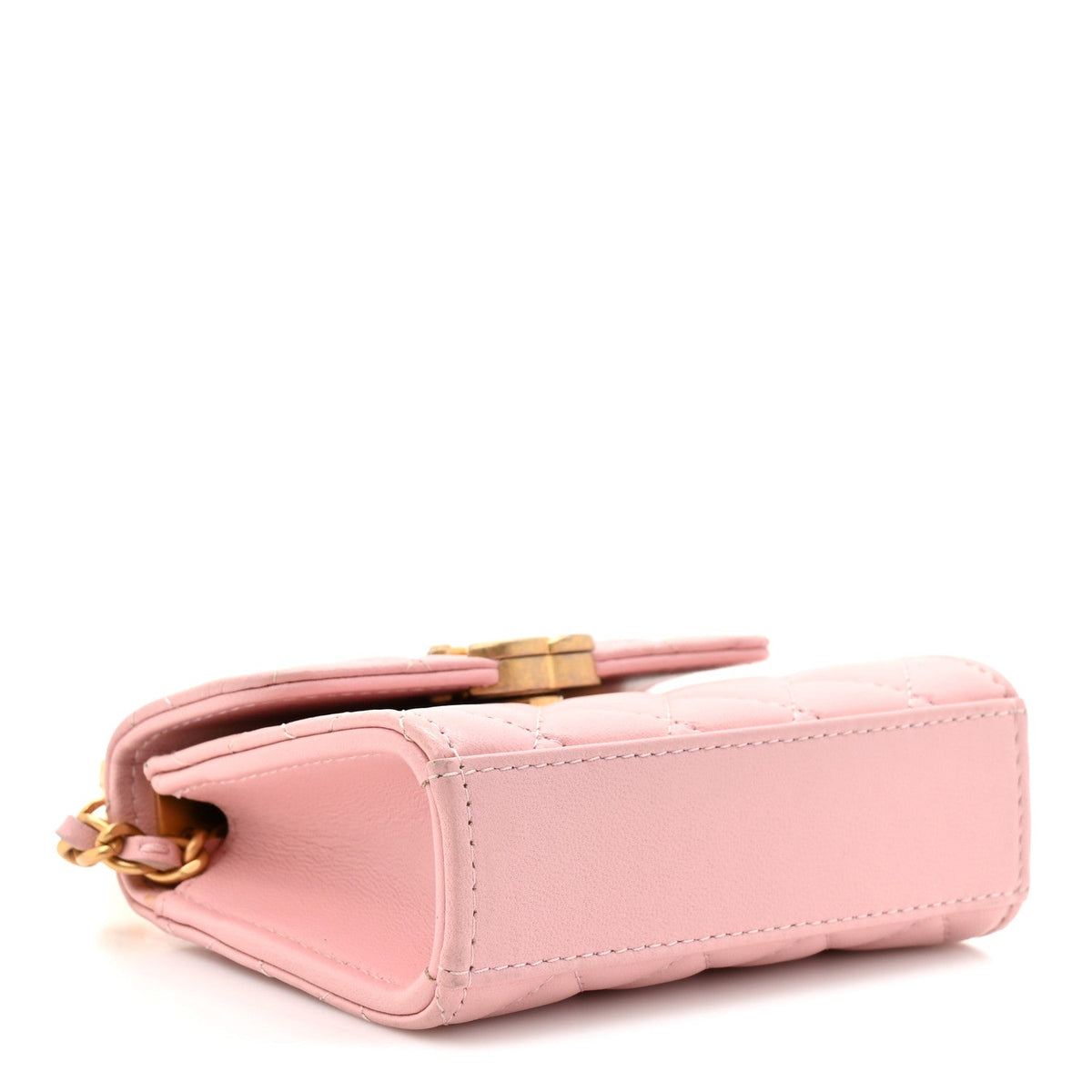 Mini Quilted Lambskin Flap Shoulder Bag - Pink