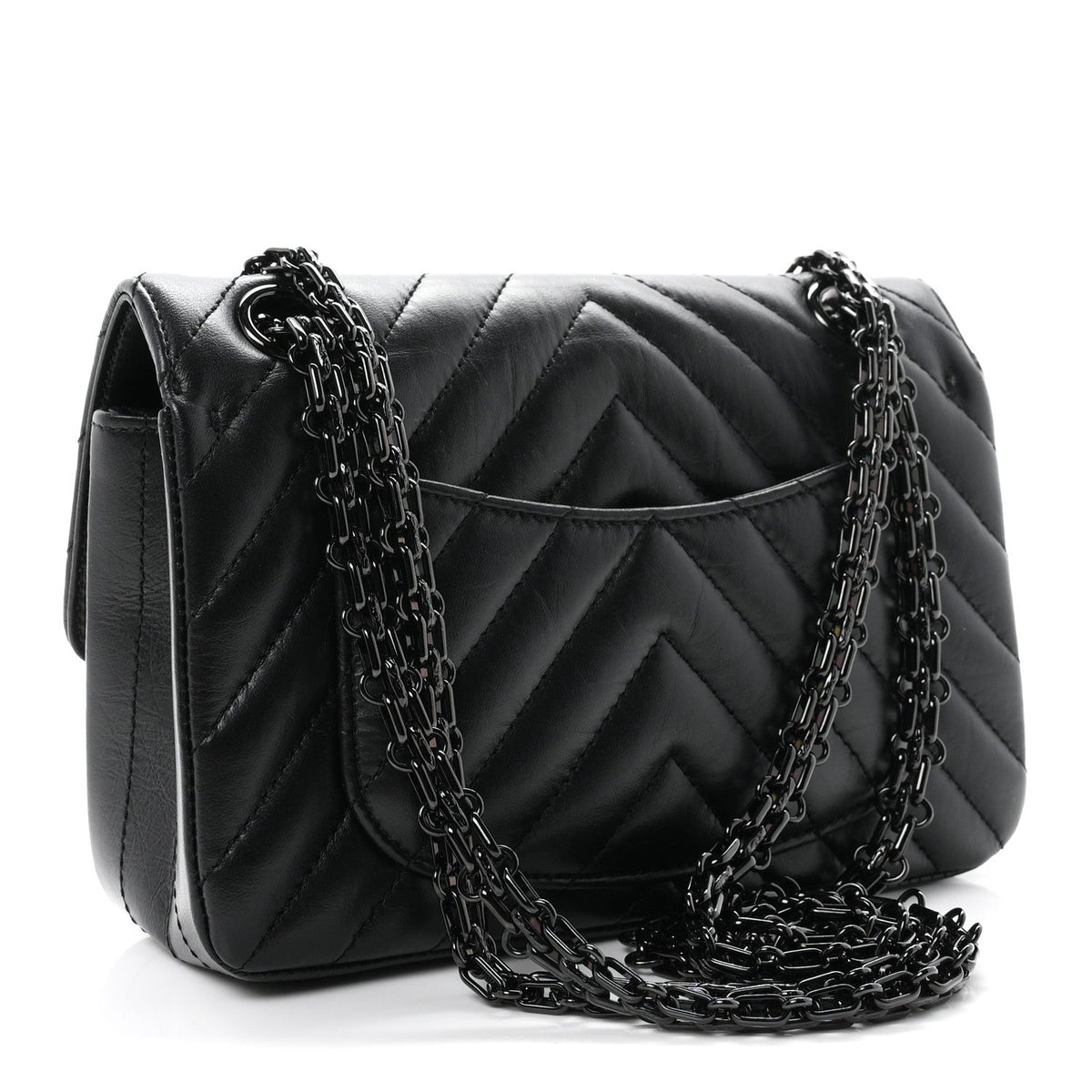 Mini Quilted Calfskin Flap Shoulder Bag - Black