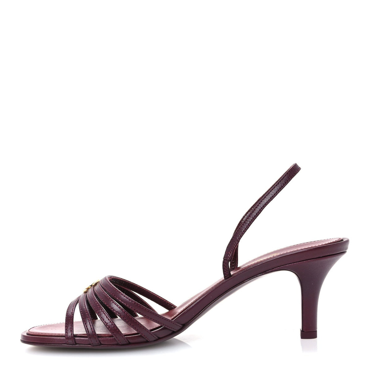 Goatskin CC Caged Sandals Burgundy
