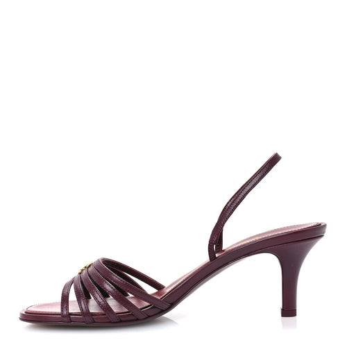 Goatskin CC Caged Sandals Burgundy