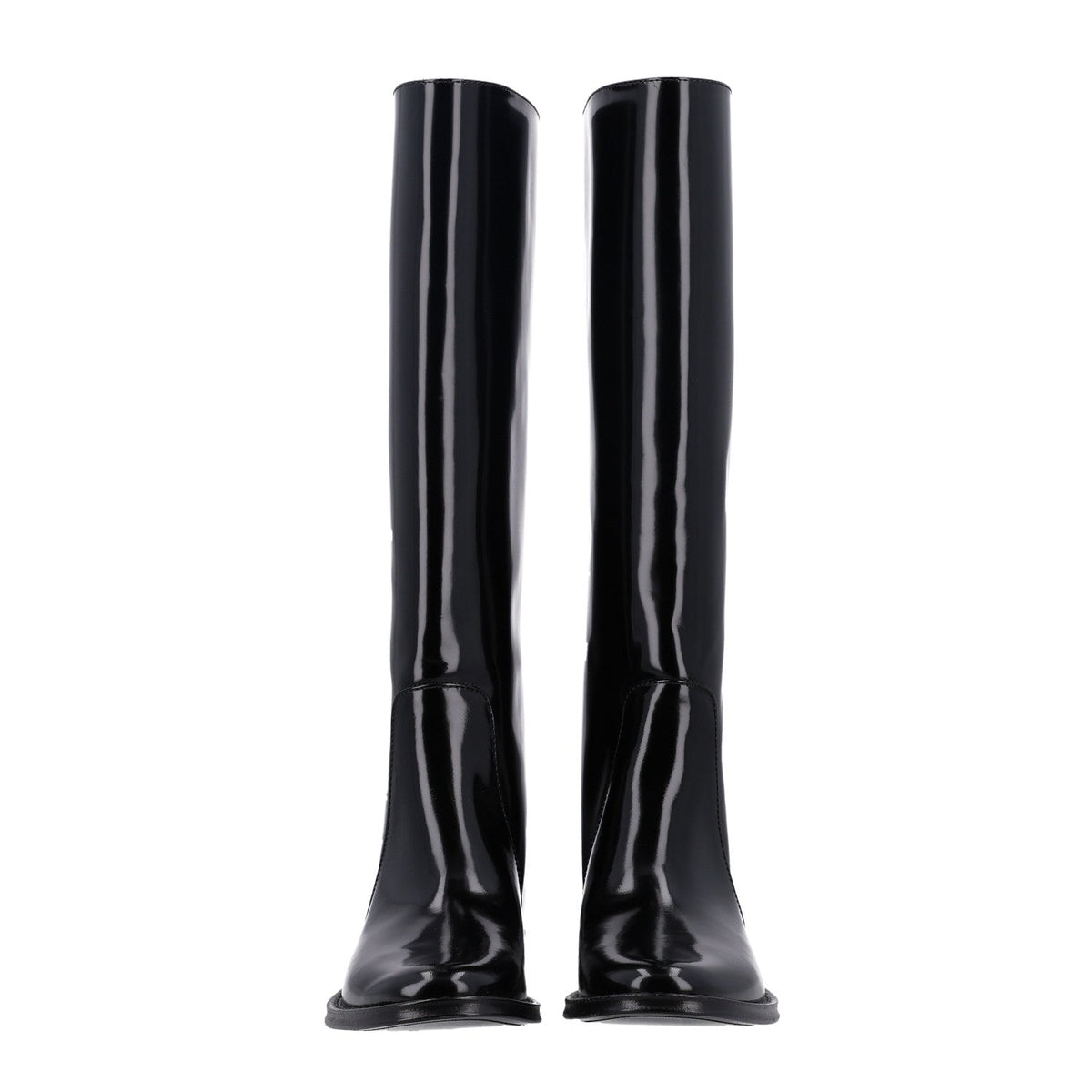 Saint Laurent Vitello Calfskin Women's Ruinart Hunt 25 Boots 37.5 Black