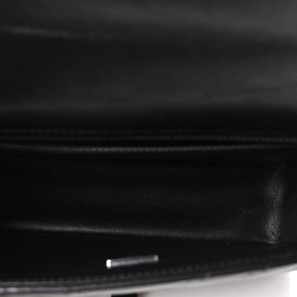 Mini Quilted Calfskin Flap Shoulder Bag - Black