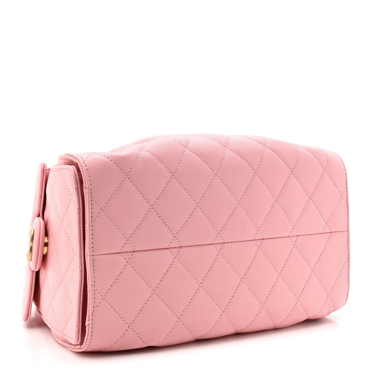 Small Quilted Caviar Handbag - Pink