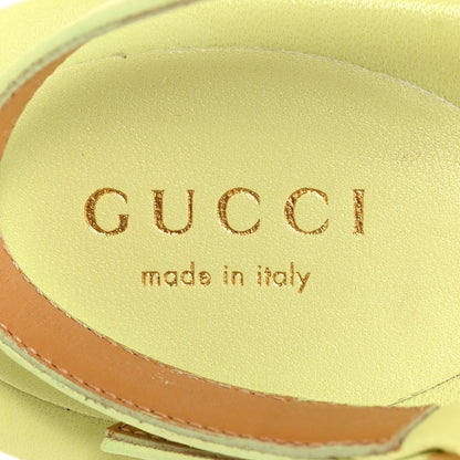 Gucci Calfskin Women's Double G Thong Flat Sandals 36.5 Pistachio Green