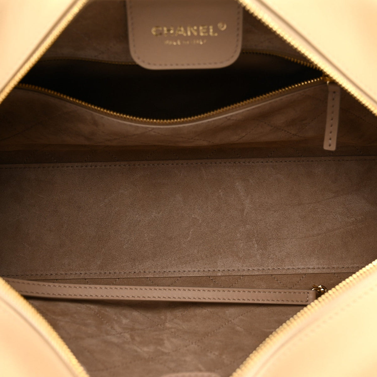 Large Calfskin Handbag - Beige
