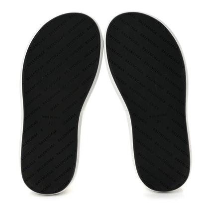 Balenciaga Smooth Nappa Logo Rise 7.6cm Women's Wedge Sandals White