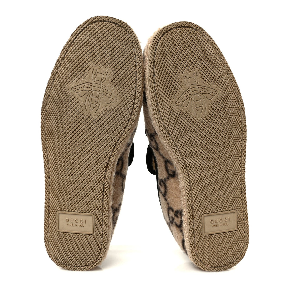 Gucci Wool Women's Fria Horsebit Loafers 35.5 Beige Ebony