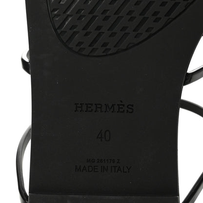 Hermes Rubber Women's Mykonos Sandals 40 Black