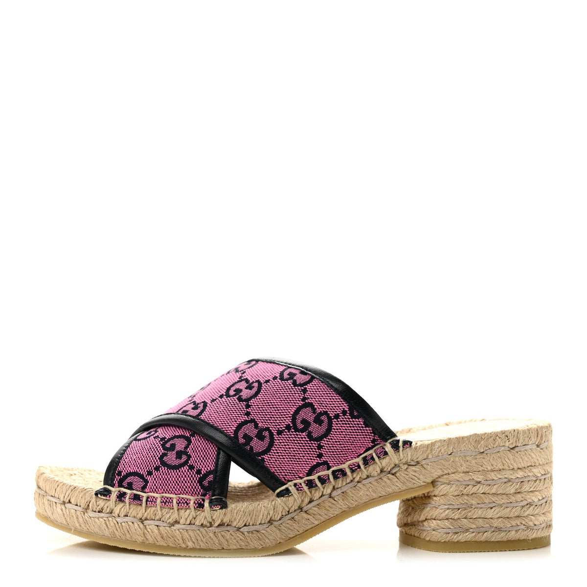 Monogram Multicolor Criss Cross Espadrille Sandals Pink Blue