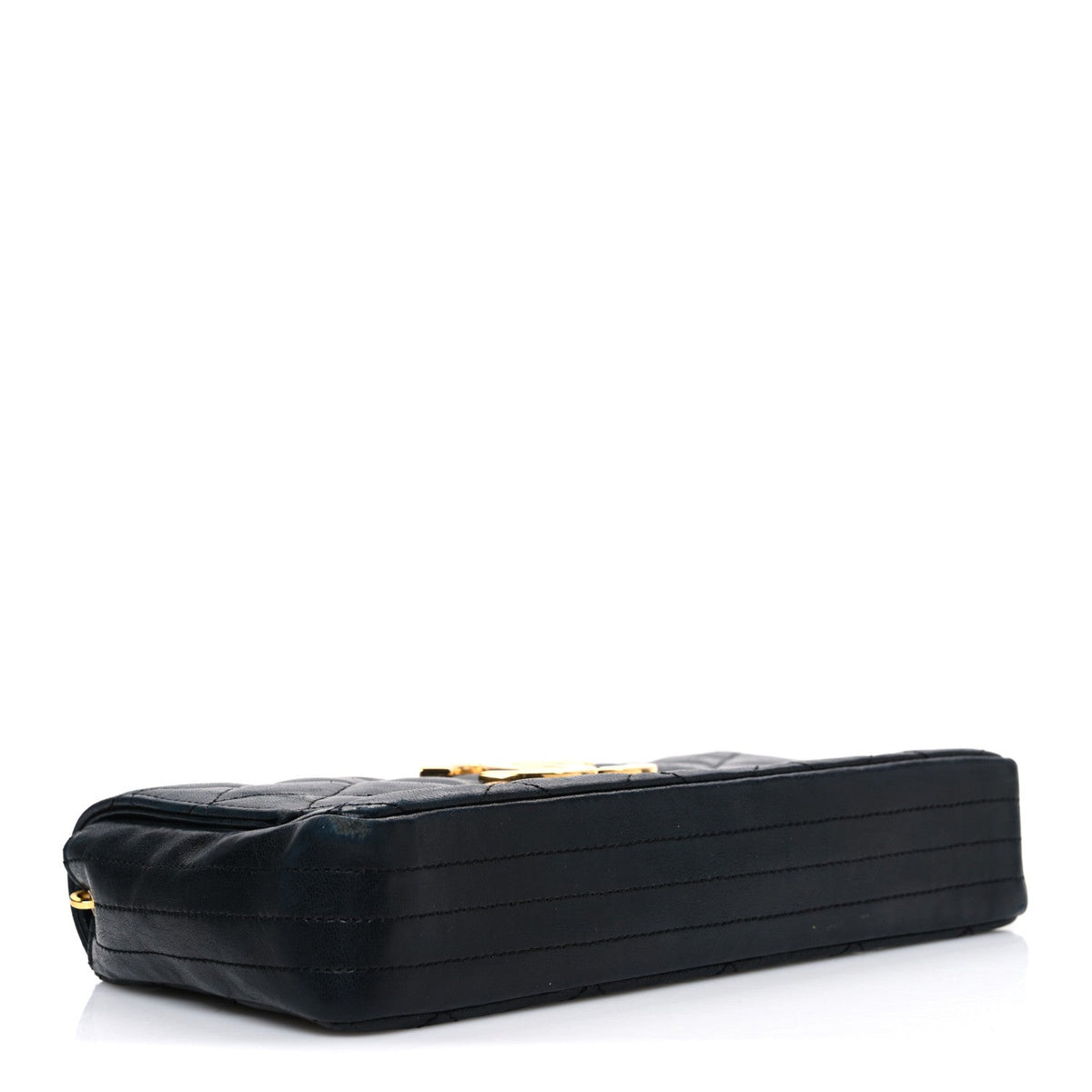 Small Quilted Lambskin Flap Shoulder Bag - Black