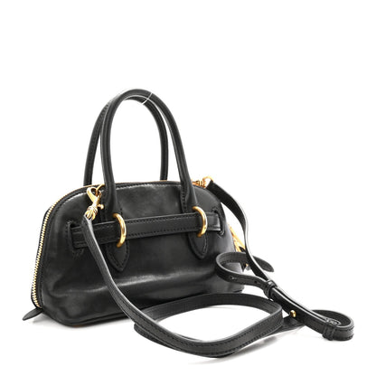 Mini Nappa Handbag - Black