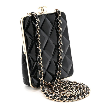 Quilted Lambskin Clutch Bag - Black