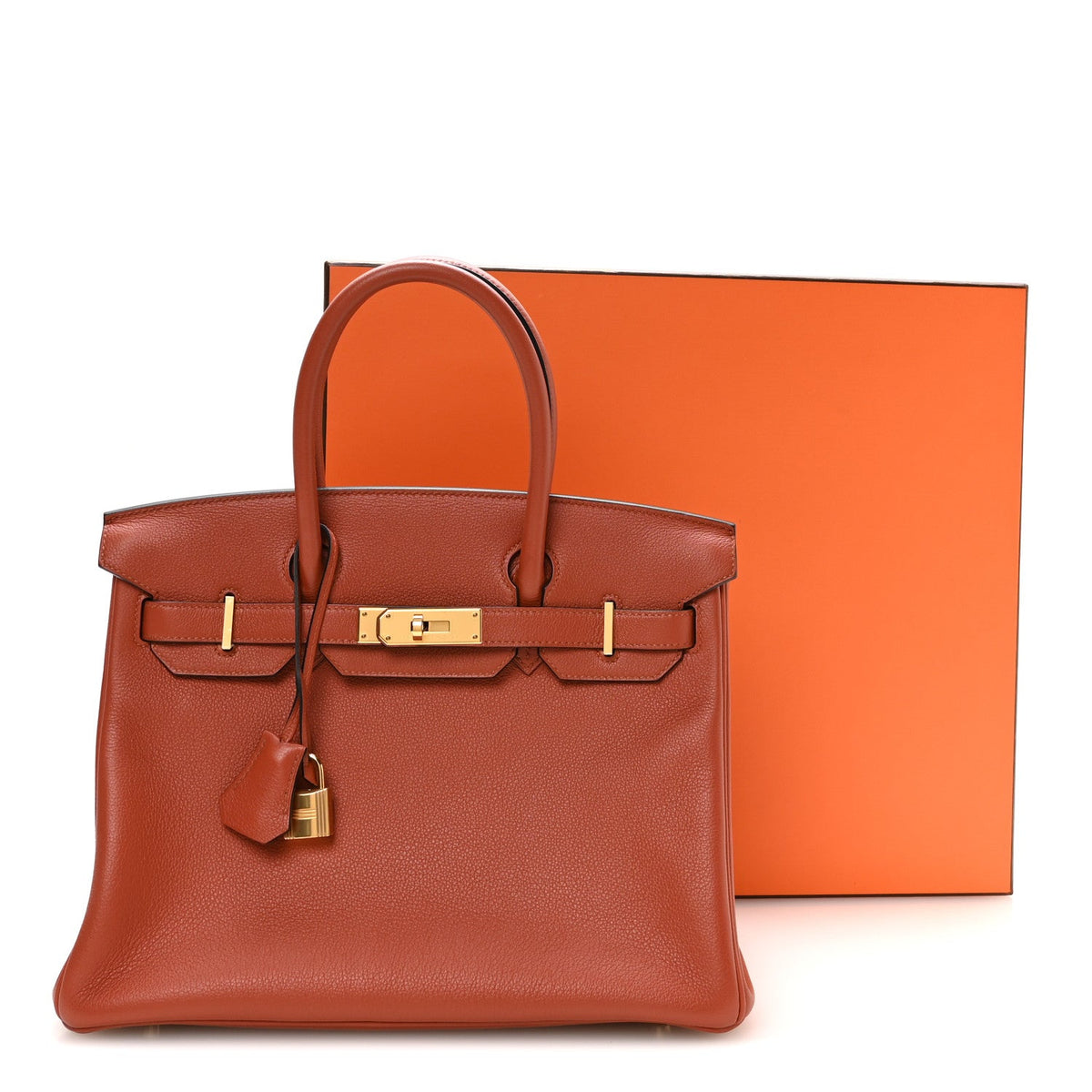 Taurillon Novillo Birkin 30 Cuivre Handbag
