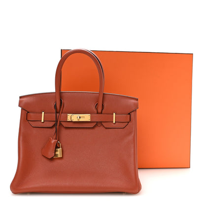 Taurillon Novillo Birkin 30 Cuivre Handbag