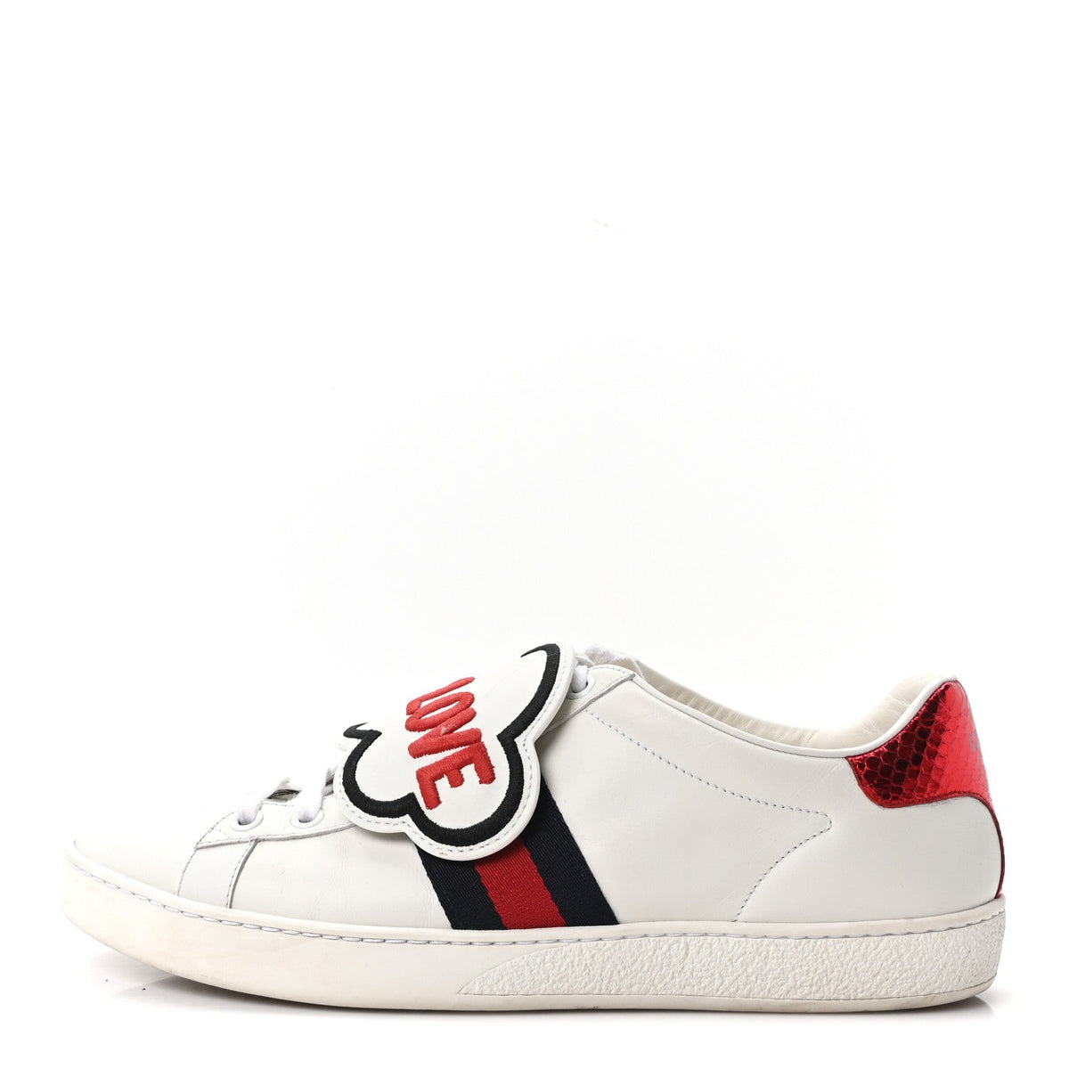 Calfskin Ayers Blind For Love Embroidered Ace Sneakers White