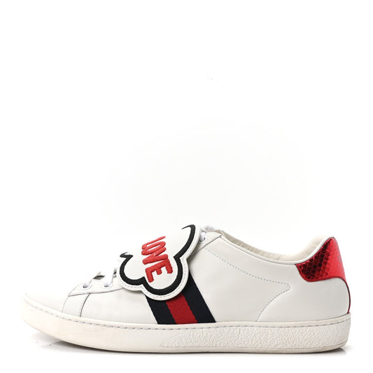 Calfskin Ayers Blind For Love Embroidered Ace Sneakers White