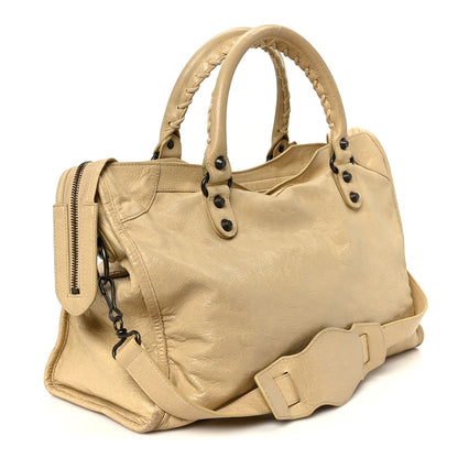 Agneau Classic Hardware City Dune Handbag