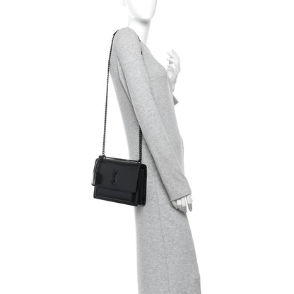 Medium Calfskin Satchel Bag - Black